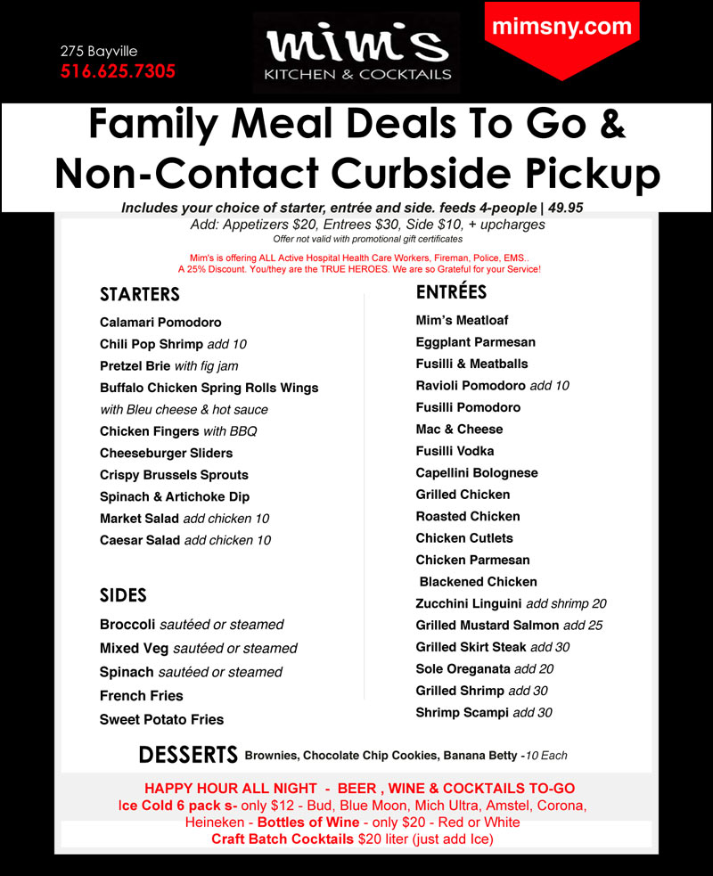 Mims Family Meal Deals